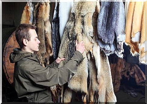 Man with animal fur 